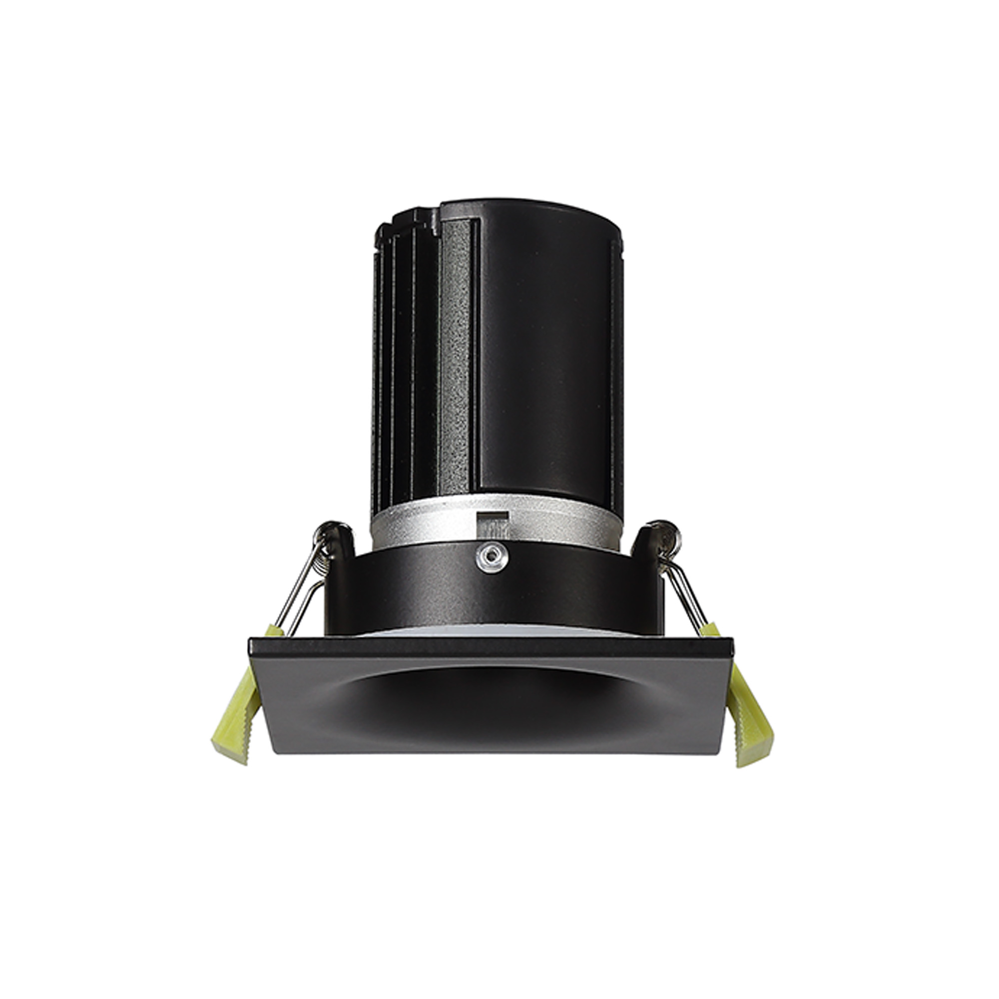 Bruve 12 Tridonic powered 12W 3000K 1200lm 36° LED Engine,300mA , CRI>90 LED Engine Matt Black Fixed Square Recessed Downlight, Inner Glass cover, IP65